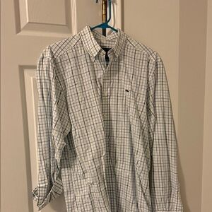 Vineyard Vines White and Blue Checkered Men's Shirt